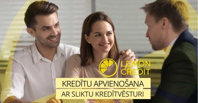 bilde kredītu apvienošana ar sliktu kredītvēsturi